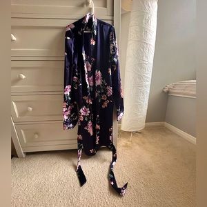 Satin Floral Robe